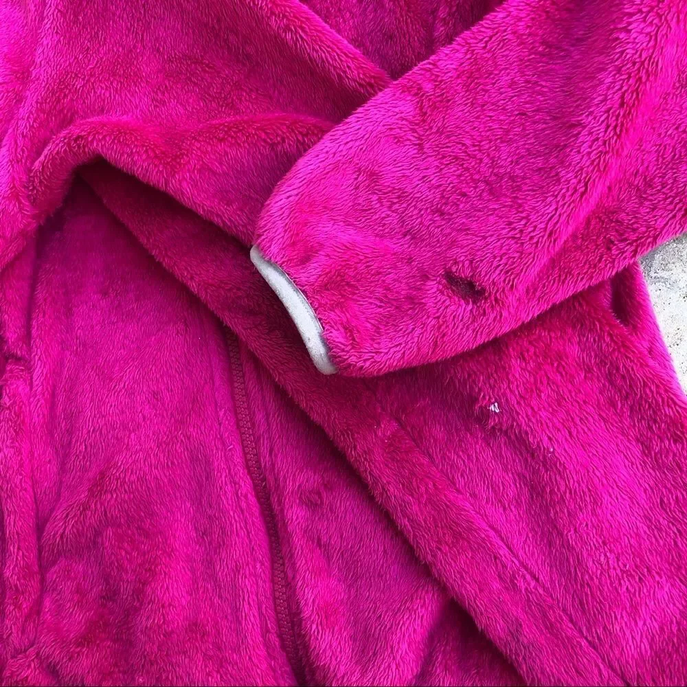 The North Face full zip fleece jacket pink Girls 14/16 Large